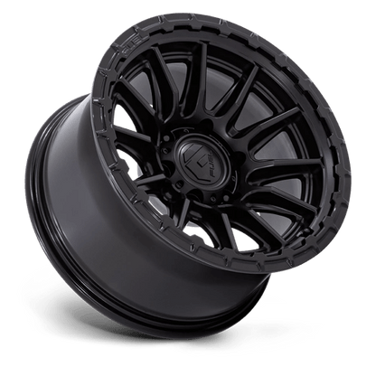 FUEL 1PC FC866 PISTON 17X8.5 25 5X114.3 BLACKOUT W/ GLOSS BLACK LIP