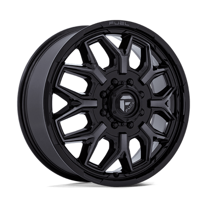 FUEL 1PC D875 FLUX DUALLY 22X8.25 104 8X165.1 GLOSS BLACK BRUSH FC GRAY DDDT