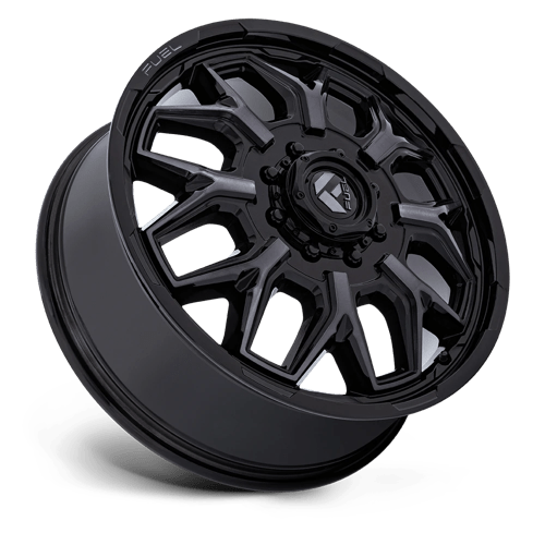 FUEL 1PC D875 FLUX DUALLY 22X8.25 104 8X170 GLOSS BLACK BRUSH FC GRAY DDDT