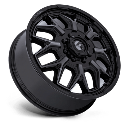 FUEL 1PC D875 FLUX DUALLY 22X8.25 104 8X170 GLOSS BLACK BRUSH FC GRAY DDDT
