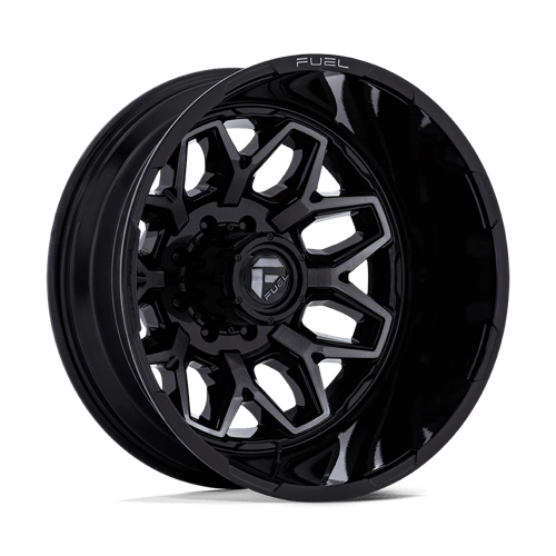 FUEL 1PC D875 FLUX DUALLY 22X8.25 -201 8X200 GLOSS BLACK BRUSH FC GRAY DDDT