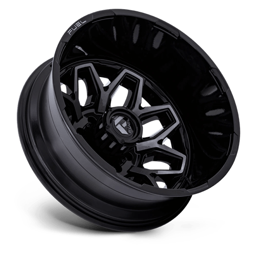 FUEL 1PC D875 FLUX DUALLY 22X8.25 -227 8X200 GLOSS BLACK BRUSH FC GRAY DDDT