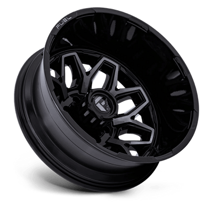 FUEL 1PC D875 FLUX DUALLY 22X8.25 -227 8X200 GLOSS BLACK BRUSH FC GRAY DDDT