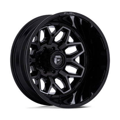 FUEL 1PC D875 FLUX DUALLY 20X8.25 -246 8X210 GLOSS BLACK BRUSH FC GRAY DDDT