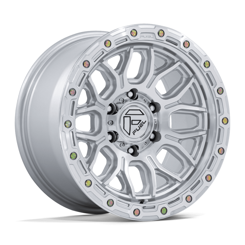FUEL 1PC FC881 SURGE 17X9 1 5X127 GLOSS SILVER W/ MACHINED FACE