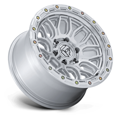 FUEL 1PC FC881 SURGE 17X9 1 5X127 GLOSS SILVER W/ MACHINED FACE