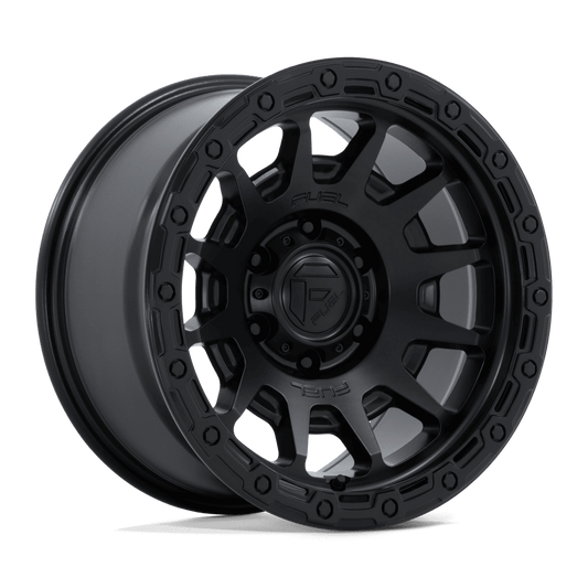 FUEL 1PC FC884 FORTRESS 17x8.5 0 6x139.7 MATTE BLACK W/ GLOSS BLACK LIP