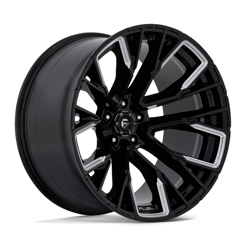 FUEL 1PC D849 REBAR 22X12 -44 5X139.7 GLOSS BLACK MILLED