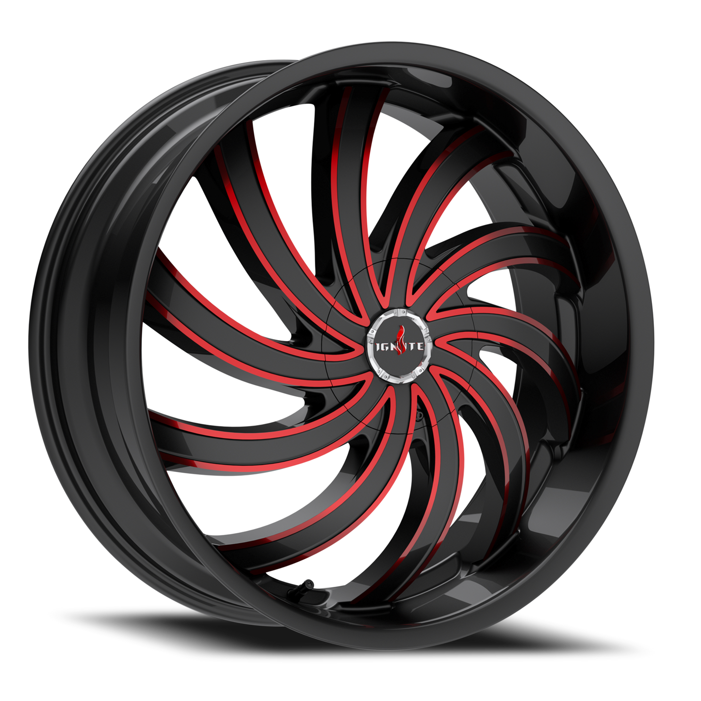 IGNITE G04 FLAME 20X8.5 35MM 5X114.3/5X120 GLOSS BLACK CANDY RED MILLED | G0408550135GBMLR