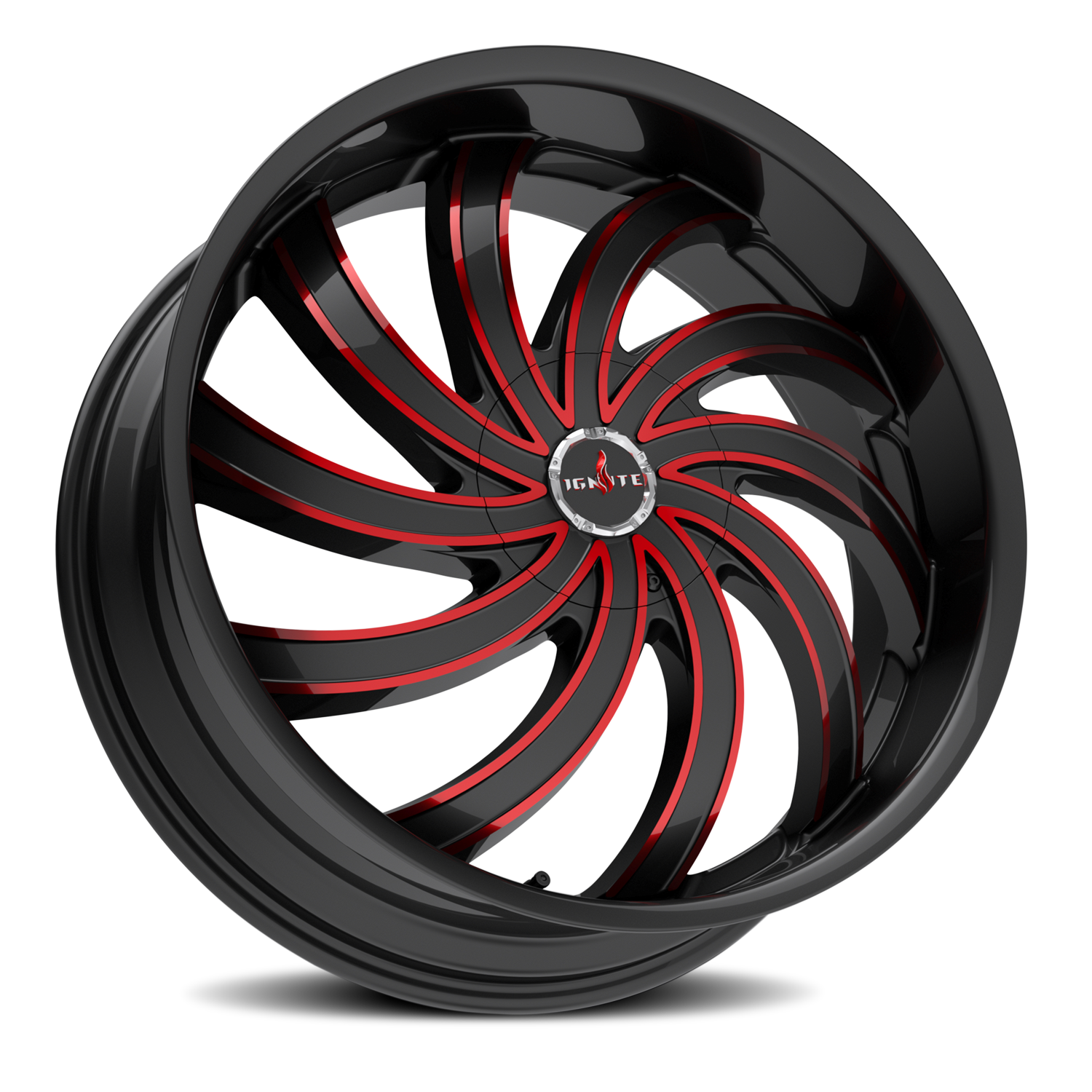 IGNITE G04 FLAME 20X8.5 35MM 5X114.3/5X120 GLOSS BLACK CANDY RED MILLED | G0408550135GBMLR