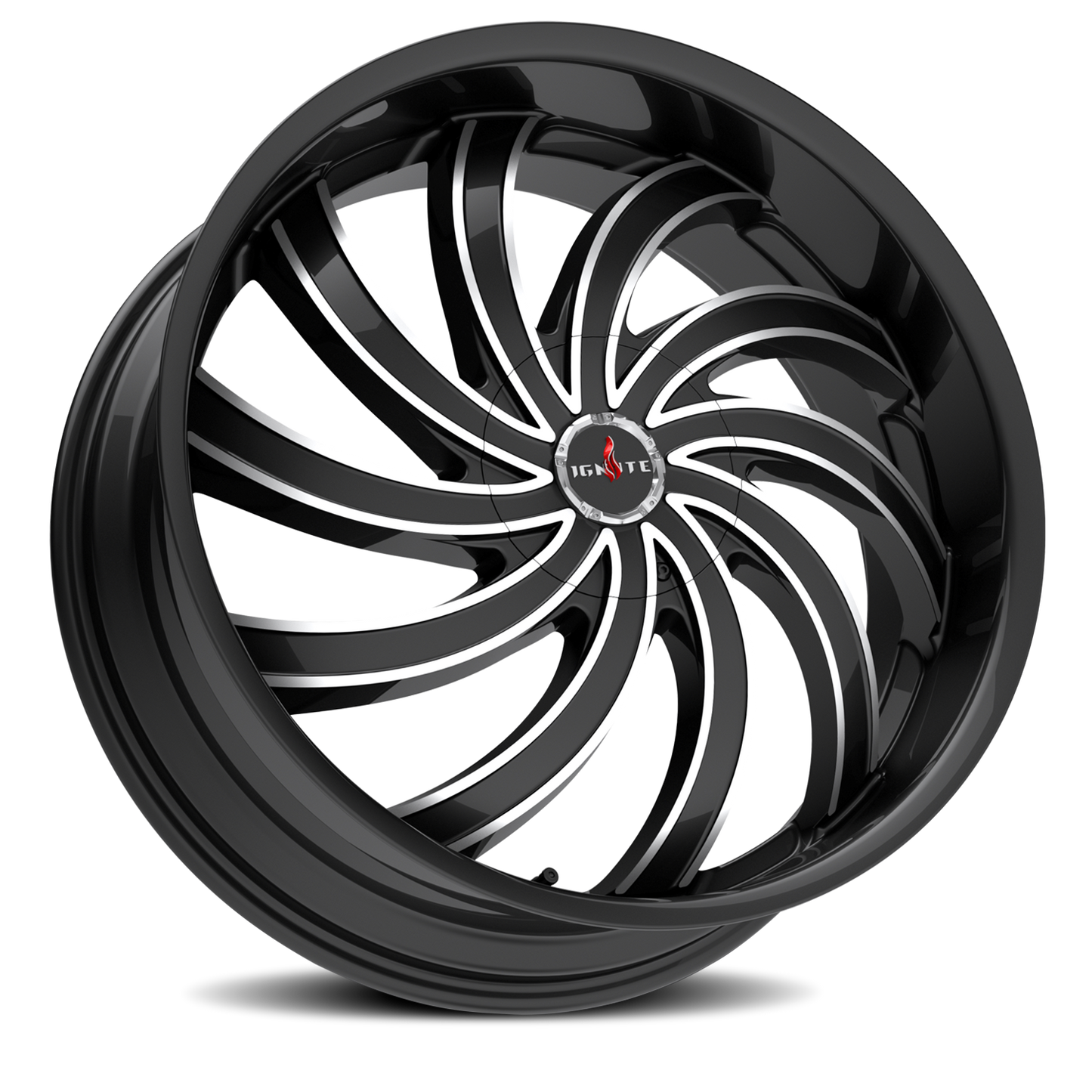 IGNITE G04 FLAME 22X9.5 15MM 5X115/5X120 GLOSS BLACK MILLED | G0429551615GBML