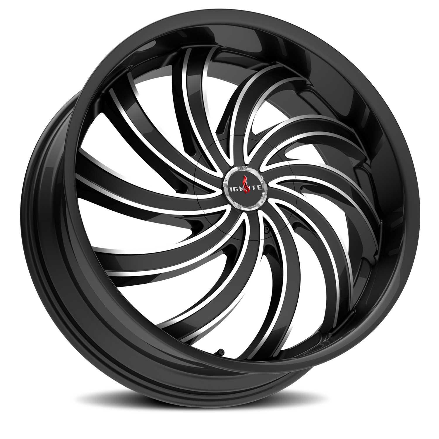 IGNITE G04 FLAME 22X9.5 15MM 5X115/5X120 GLOSS BLACK MILLED | G0429551615GBML