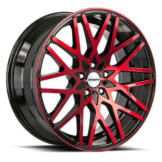 SHIFT H32 FORMULA 20X8.5 35MM 5X120 GLOSS BLACK CANDY RED MACHINE | H32052035GBMR