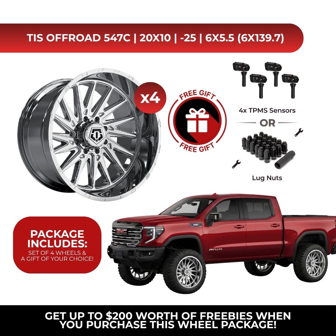 TIS 547C 20x10 -25 6x139.7 4pcs | Fits GMC Sierra 1500 | Free TPMS Sensors or Lug Nuts