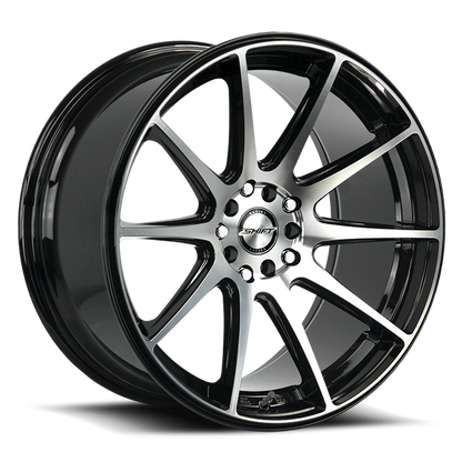 SHIFT H34 GEAR 18X9 30MM 4X100/4X114.3 GLOSS BLACK MACHINED | H34840030GBM