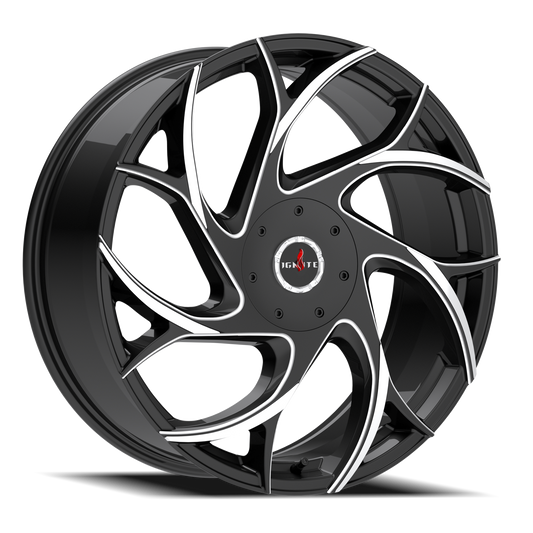 IGNITE G02 INFERNO 24X9.5 15MM 5X115/5X120 GLOSS BLACK MILLED TIPS | G0249551615GBMLT