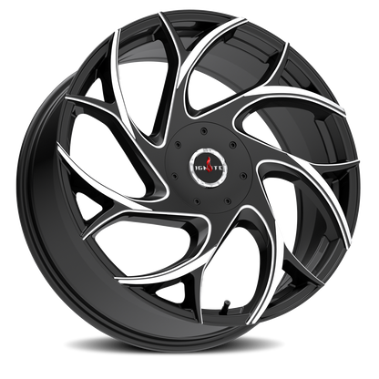 IGNITE G02 INFERNO 24X8.5 35MM 5X114.3/5X120 GLOSS BLACK MILLED TIPS | G0248550135GBMLT