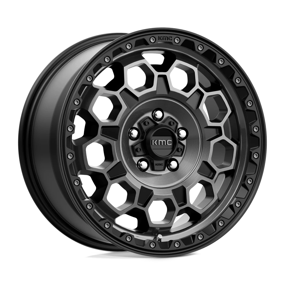 KMC KM545 TREK 17X8 38 5X108 SATIN BLACK WITH GRAY TINT