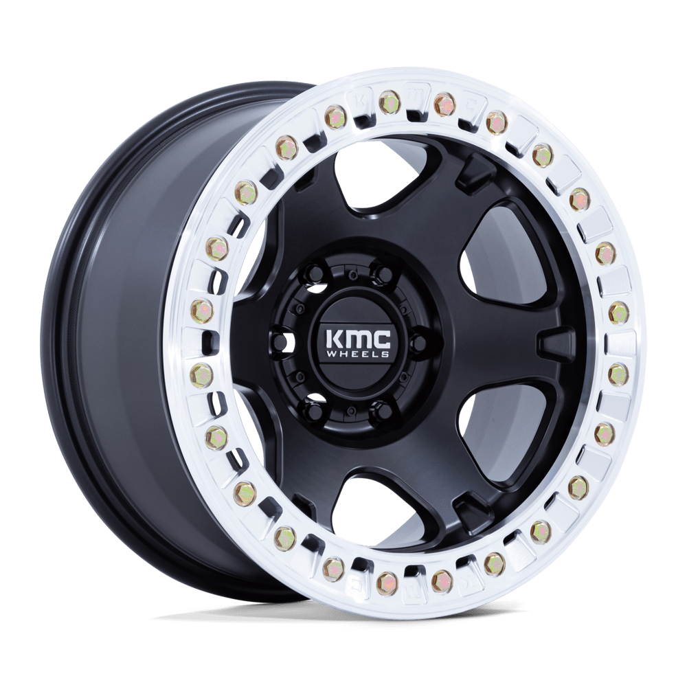KMC KM238 VI BEADLOCK 17X9 1 6X135 SATIN BLACK W/ MACHINED RING
