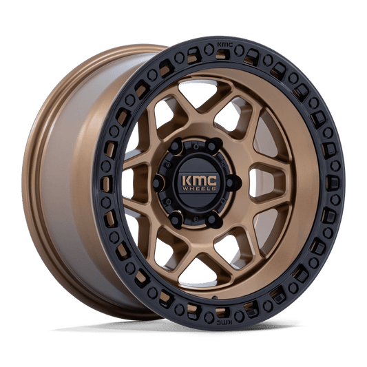KMC KM553 TORX 17x9 -12 5x127 MATTE BRONZE W GLOSS BLACK LIP