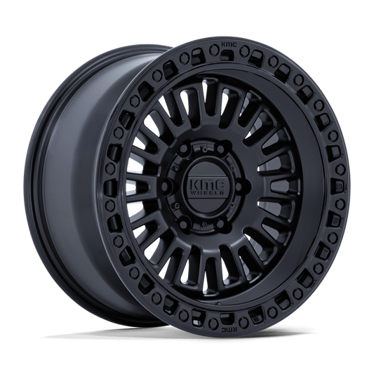 KMC KM554 AZTEC 17X8.5 25 6X120 MATTE BLACK W/ GLOSS BLACK LIP