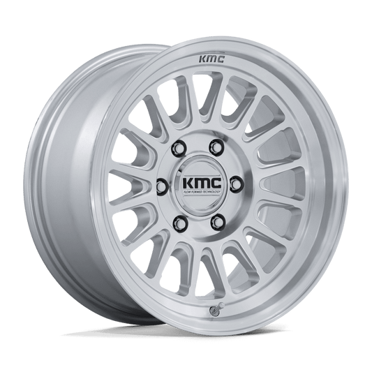 KMC KM733 IMPACT FFT 18X9 18 8X165.1 GLOSS SILVER W/ MACHINED FACE