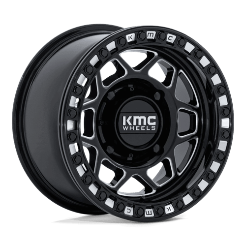 KMC POWERSPORTS KS241 TORX BEADLOCK 15X8 0 4X137 GLOSS BLACK MILLED