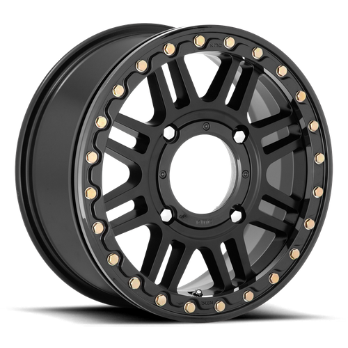 KMC Powersports KS250 CAGE BEADLOCK 15X10 0 4X137/4X137 Satin Black With Gloss Black Ring