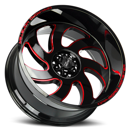 OFF ROAD MONSTER M07 M07 22X12 NEG 44MM 6X139.7 GLOSS BLACK CANDY RED MILLED | M07212639N44GBMLR