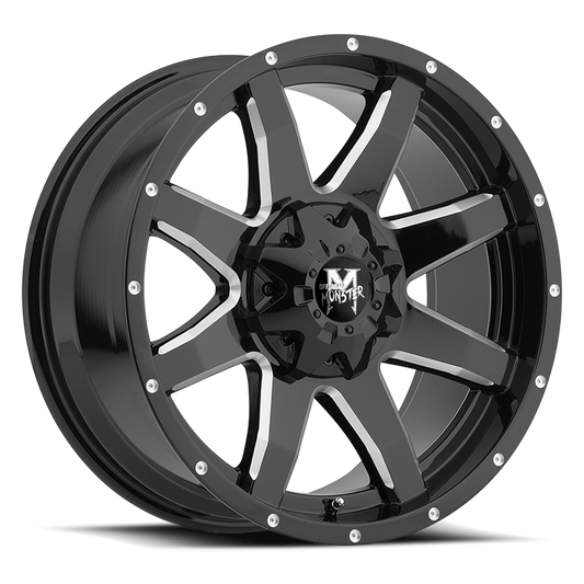 OFF ROAD MONSTER M08 M08 22X12 NEG 44MM 5X127/5X139.7 GLOSS BLACK MILLED | M08212527N44GBML