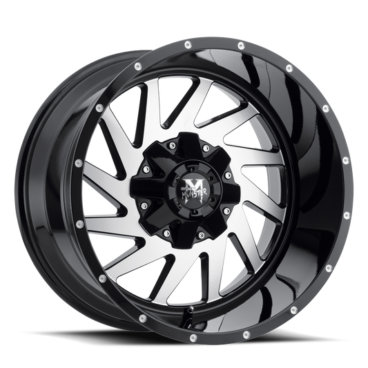 OFF ROAD MONSTER M12 M12 24X14 NEG 76MM 6X139.7 GLOSS BLACK MACHINED | M12414639N76GBM