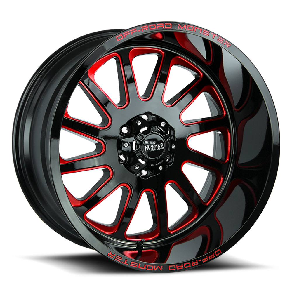 OFF ROAD MONSTER M17 M17 20X10 NEG 19MM 5X150 GLOSS BLACK CANDY RED MILLED | M170550N19GBMLR
