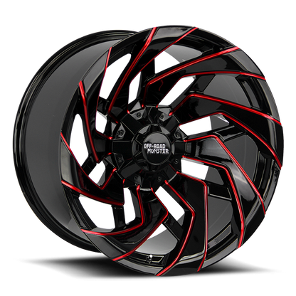 OFF ROAD MONSTER M24 M24 20X10 NEG 19MM 8X165.1/8X170 GLOSS BLACK CANDY RED MILLED | M240867N19GBMLR