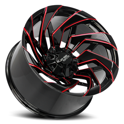 OFF ROAD MONSTER M24 M24 20X10 NEG 19MM 8X165.1/8X170 GLOSS BLACK CANDY RED MILLED | M240867N19GBMLR