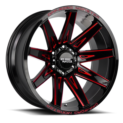 OFF ROAD MONSTER M25 M25 22X12 NEG 44MM 6X135 GLOSS BLACK CANDY RED MILLED | M25212635N44GBMLR