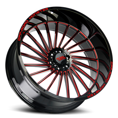 OFF ROAD MONSTER M27 M27 26X12 NEG 44MM 6X139.7 GLOSS BLACK CANDY RED MILLED | M27612639N44GBMLR
