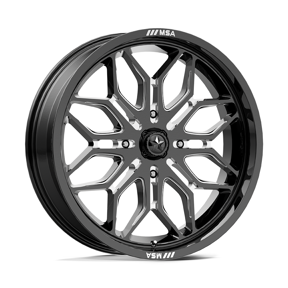 MSA OFFROAD WHEELS M47 SNIPER 20X7 10 4X137 GLOSS BLACK MILLED
