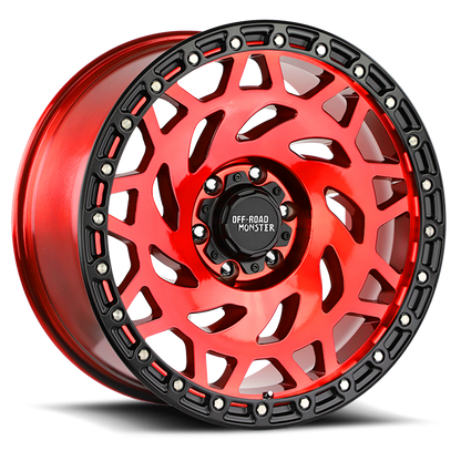 OFF ROAD MONSTER M50 M50 20X9.5 NEG 12MM 8X180 CANDY RED BLACK RING | M500880N12RBR