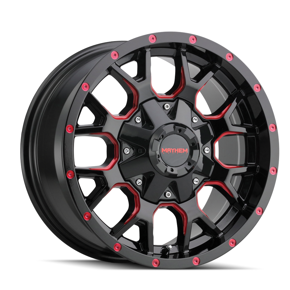 MAYHEM WARRIOR 8015 20X9 18 6x135/6x139.7 BLACK W/PRISM RED