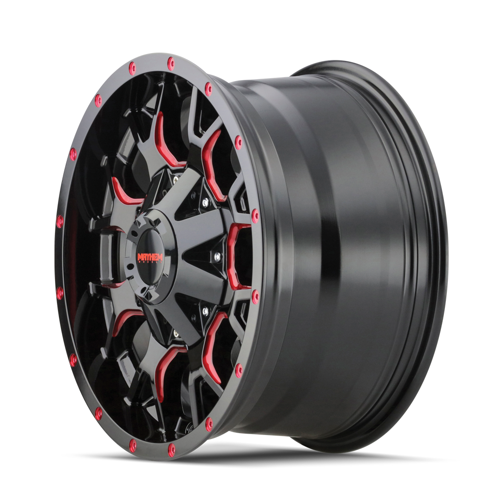 MAYHEM WARRIOR 8015 20X9 18 6x135/6x139.7 BLACK W/PRISM RED