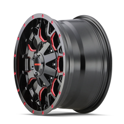 MAYHEM WARRIOR 8015 17X9 -12 5x127/5x139.7 BLACK W/PRISM RED