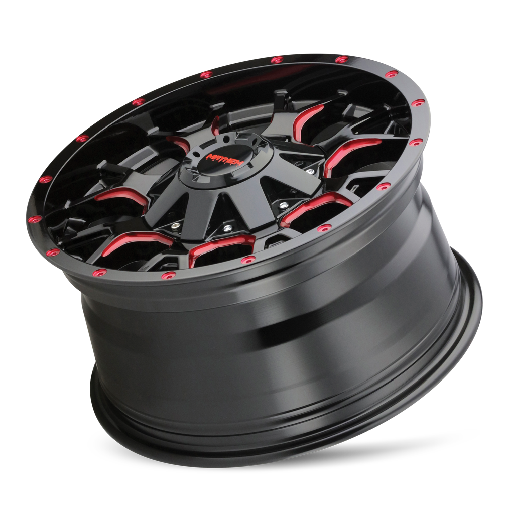 MAYHEM WARRIOR 8015 17X9 18 5x127/5x139.7 BLACK W/PRISM RED
