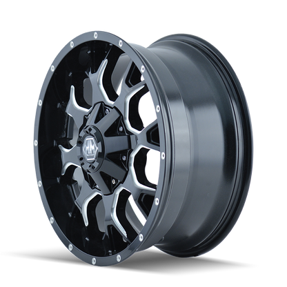 MAYHEM WARRIOR 8015 20X9 30 6x120/6x139.7 BLACK W/MILLED SPOKES