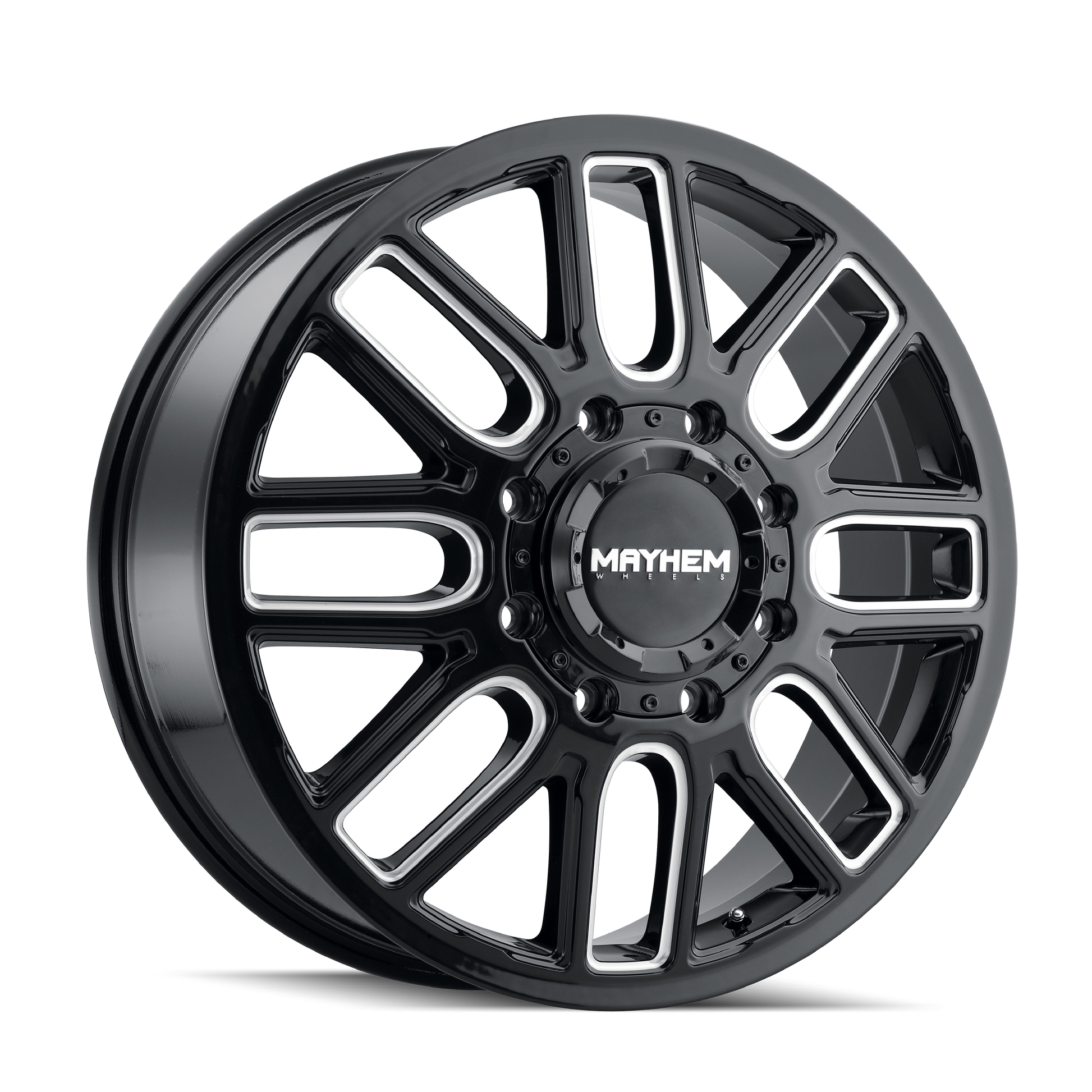 MAYHEM COGENT DUALLY 8107D 20X8.25 115 8x165.1 BLACK W/MILLED SPOKES