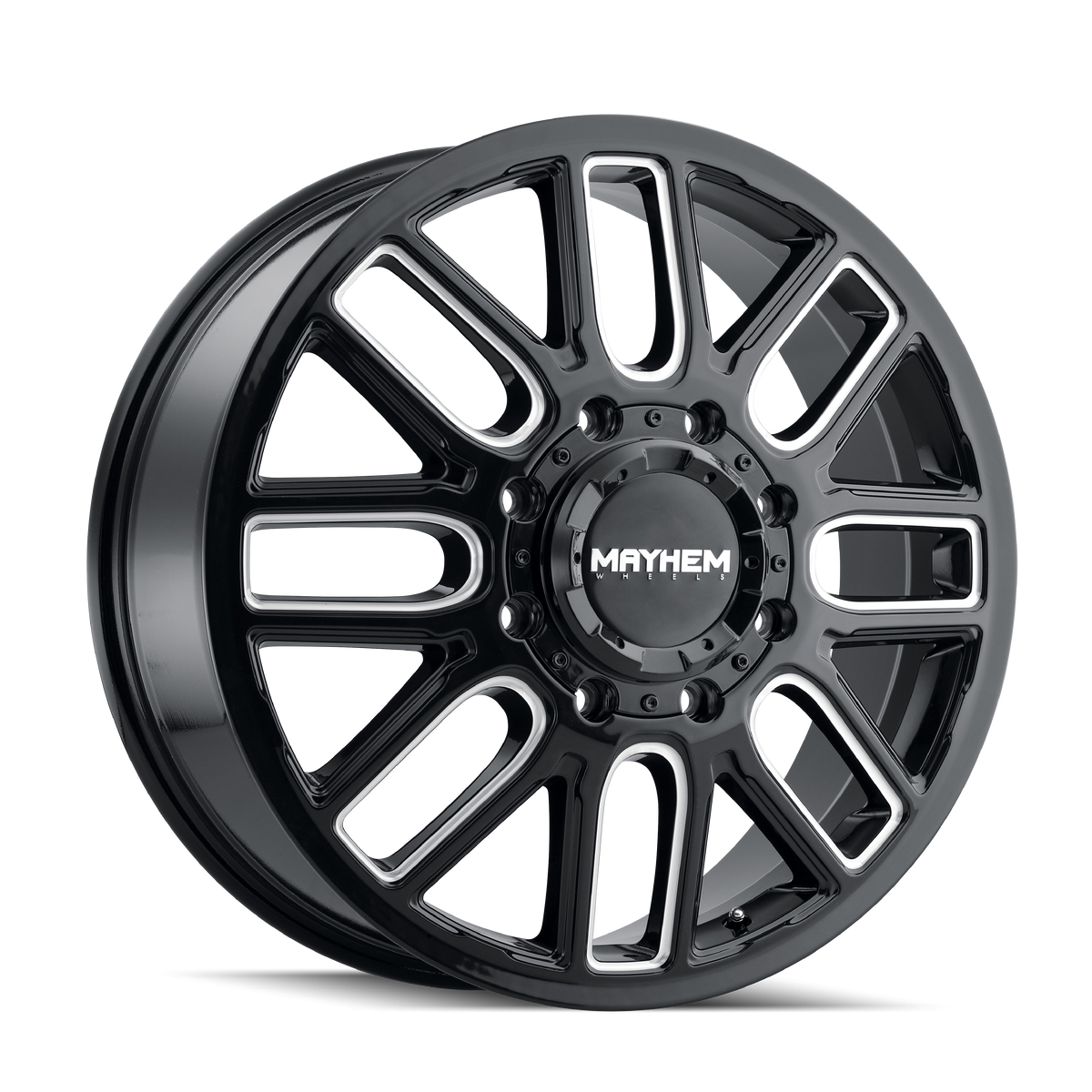 MAYHEM COGENT DUALLY 8107D 20X8.25 115 8x200 BLACK W/MILLED SPOKES