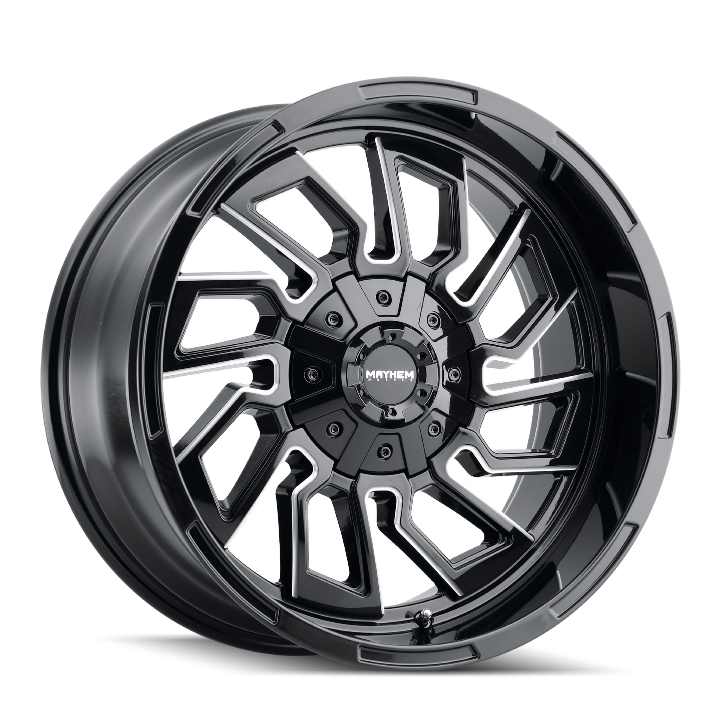 MAYHEM FLYWHEEL 8111 22X10 -19 8x165.1 BLACK W/MILLED SPOKES