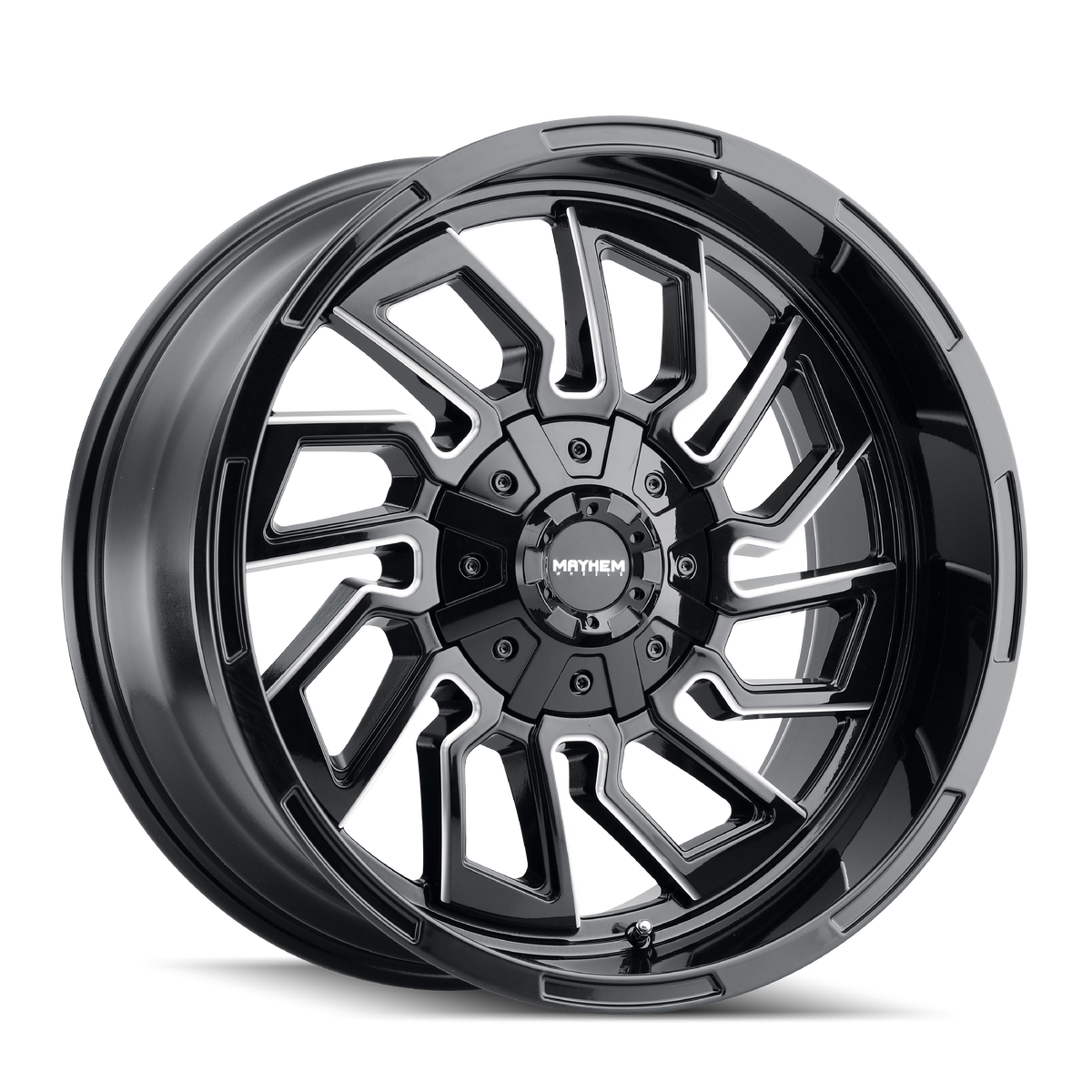 MAYHEM FLYWHEEL 8111 22X10 -19 8x165.1 BLACK W/MILLED SPOKES