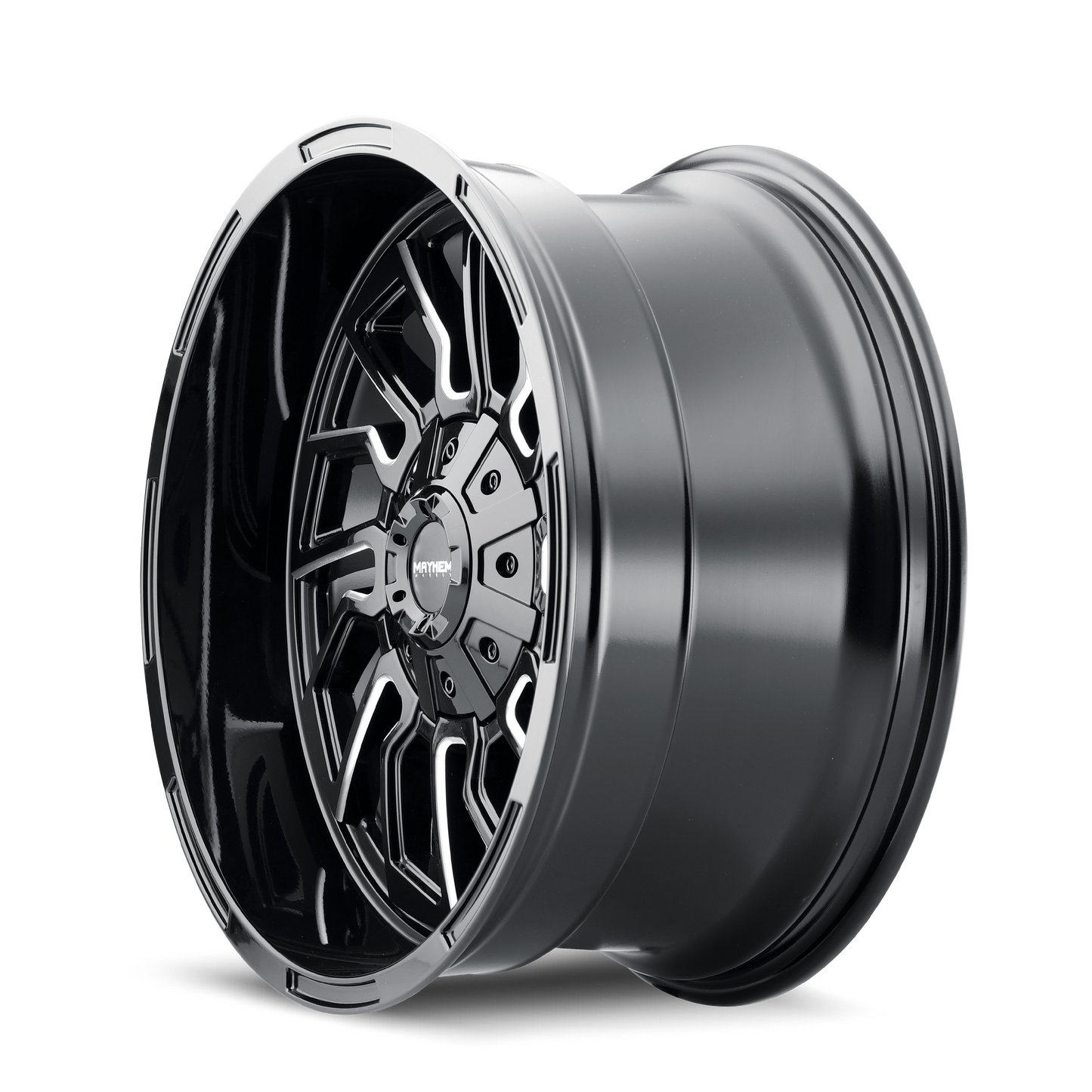 MAYHEM FLYWHEEL 8111 22X10 -19 8x165.1 BLACK W/MILLED SPOKES