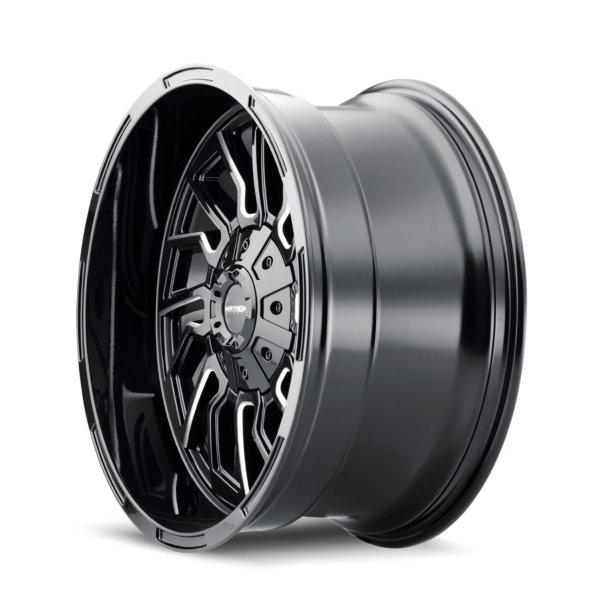 MAYHEM FLYWHEEL 8111 22X10 -19 8x165.1 BLACK W/MILLED SPOKES