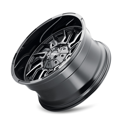 MAYHEM FLYWHEEL 8111 22X10 -19 8x165.1 BLACK W/MILLED SPOKES